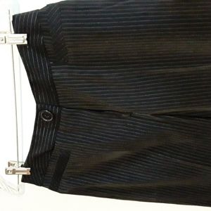 Larry Levine Petite stretch trouser pants black w/white pin stripe sz 4P